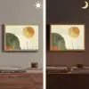 Abstract - Landschap - Zon - Kunst Light Box met batterij (Wandlamp) middel -sfeer3