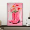 Roze - Bloemen - Cowboy canvas 2cm klein -sfeer6