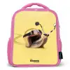 Escar-Go - Geel Kinderrugzak - Roze middel -3d