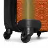 Koraalrood slangenhuid met symmetrische schubstructuur NBS - Handbagage koffer - Volwassenen Unisex middel -wiel