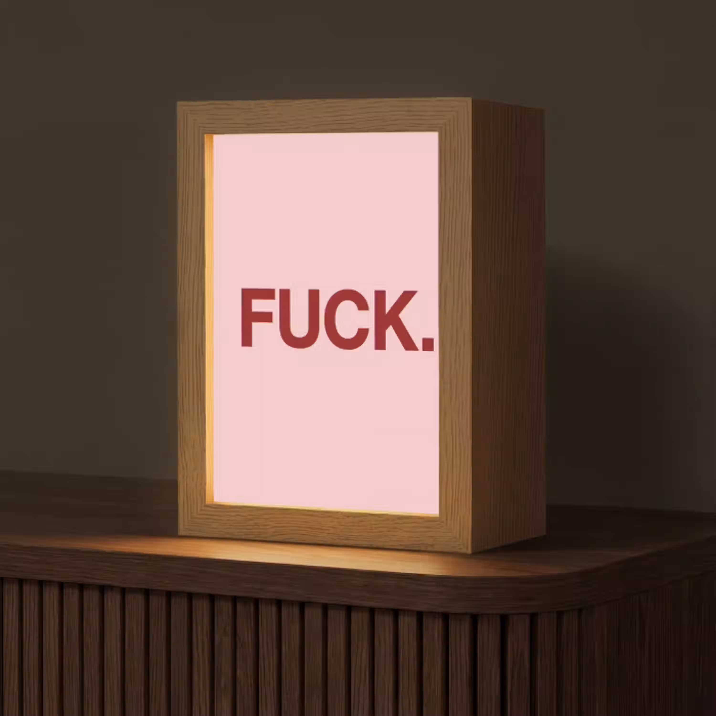 Statement - Krachtig - Roze Light Box met kabel (Tafellamp) klein -z3d_website