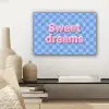 Sweet dreams - Vierkanten - Roze - Blauw canvas 2cm klein -sfeer6