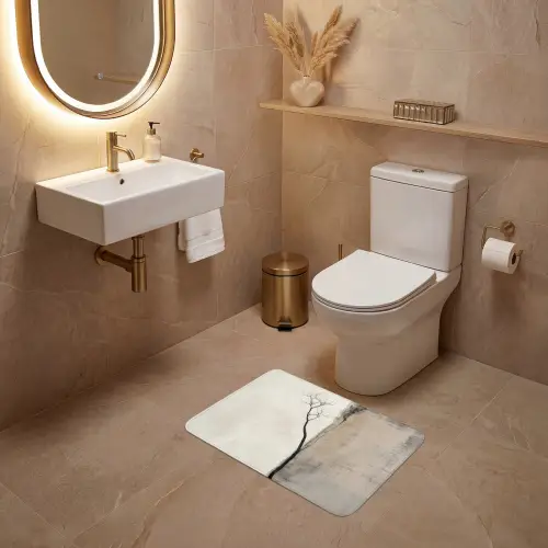Wabi sabi - Plant - Beige WCmat klein -sfeer3