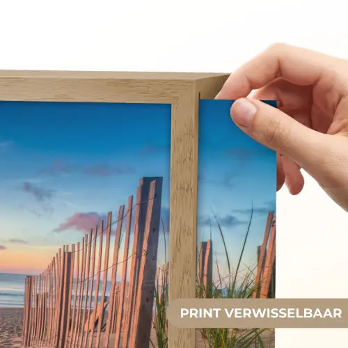 Duinen - Zonsondergang - Strand - Zee - Horizon Light Box met batterij (Wandlamp) middel -USP_websiteprintNL