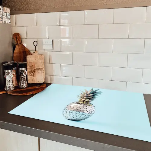 Blauw - Ananas - Disco - Discobal Inductie beschermer vinyl 3mm klein -sfeer3