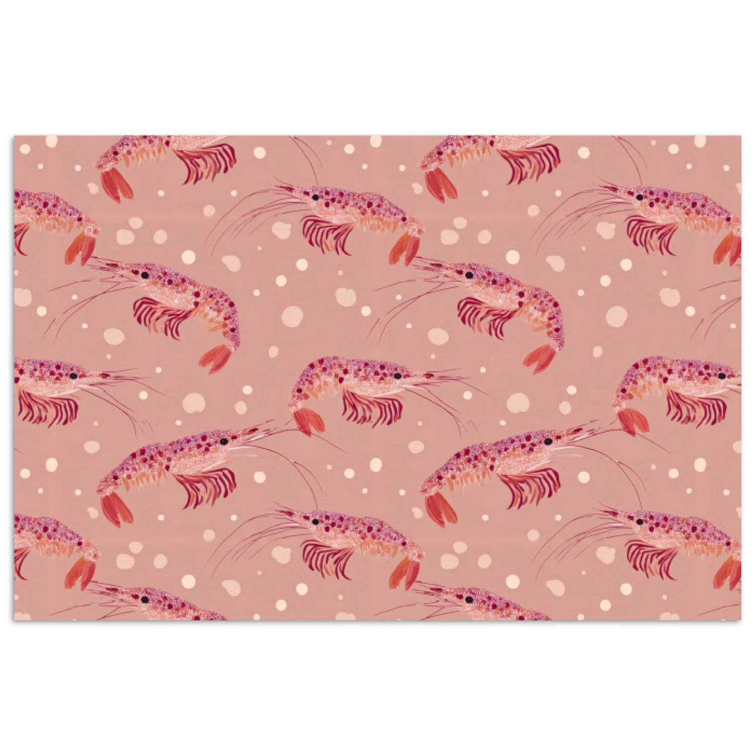 Garnalen - Stippen - Roze poster papier klein 62 -3d