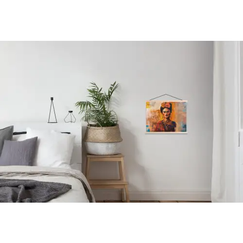Portret - Sieraden - Schilderachtig textielposter latten blank klein -woonkamer