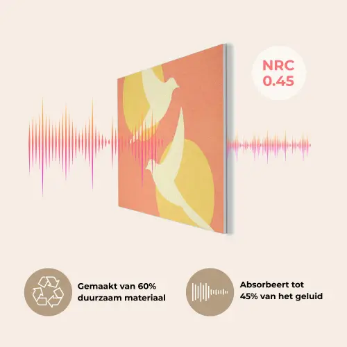 Vogels - Cirkels - Geel PET vilt klein -USP_NL