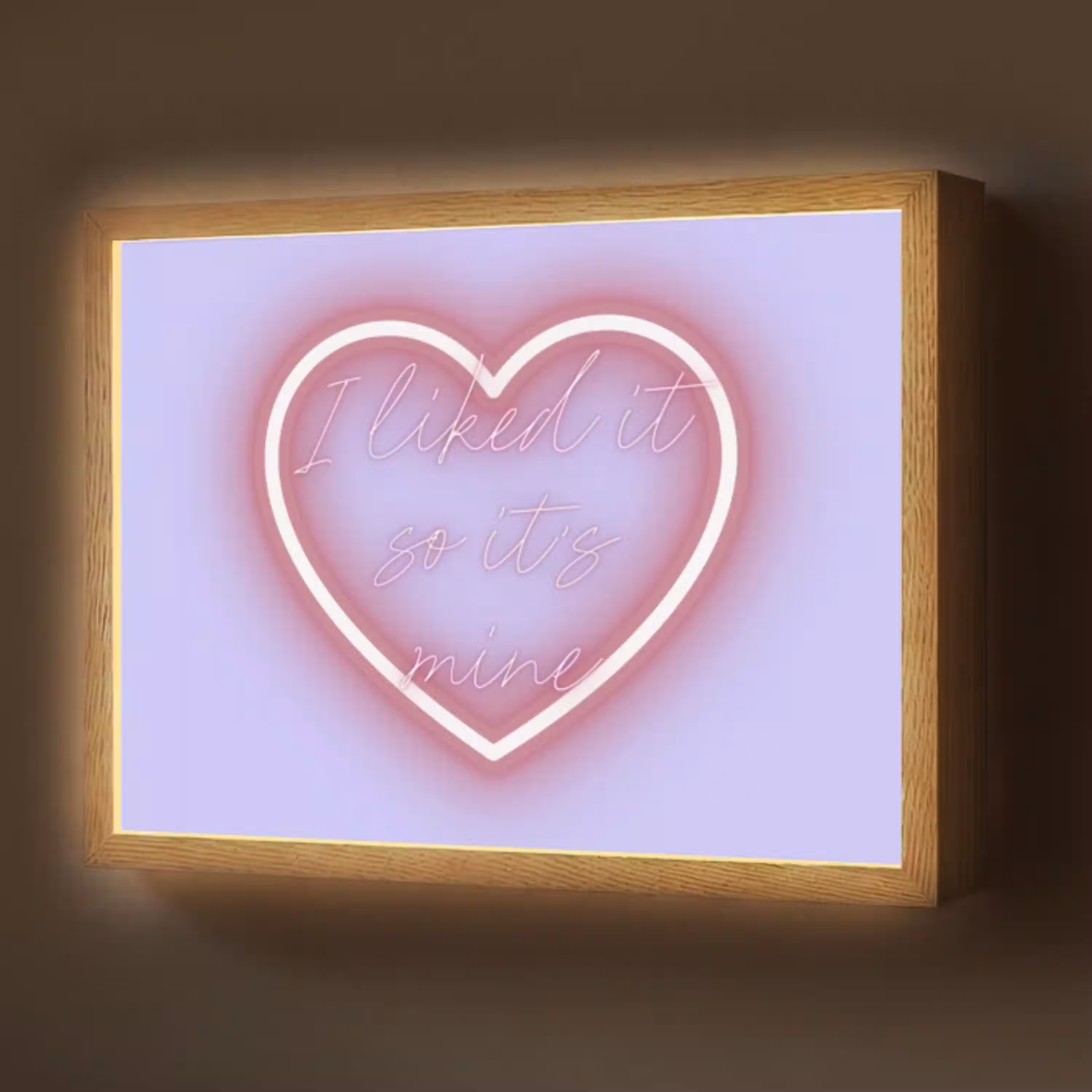 I liked it so it's mine - Neon hart - Paars Light Box met batterij (Wandlamp) middel -z3d_website