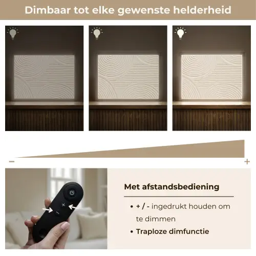 Patroon - Abstract - Wit Light Box met batterij (Wandlamp) middel -USP_dimbaarNL