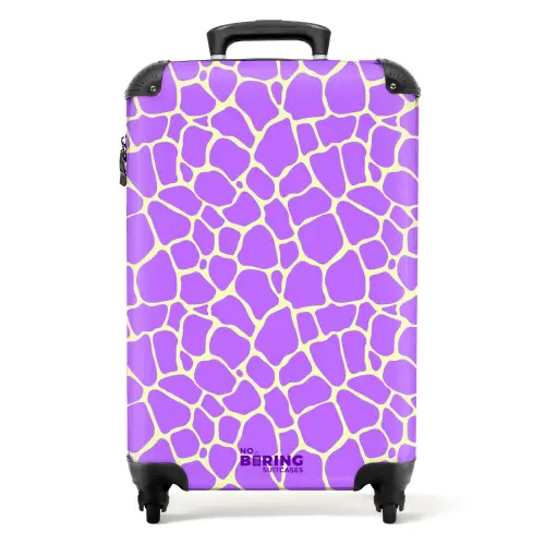 Giraffeprint in lavendel NBS - Handbagage koffer - Volwassenen Unisex middel -productfoto_recht