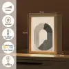 Grafisch gebogen motief - Beige Light Box met kabel (Tafellamp) klein -USP_NL
