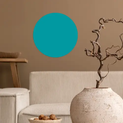 Blauw - Effen kleur Wandcirkel behangsticker klein 186 -sfeer1