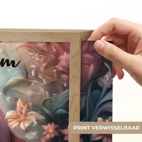 Dolfijn - Vissen - Onderwaterwereld - Bloemen Light Box met batterij (Wandlamp kind) middel -USP_websiteprintNL