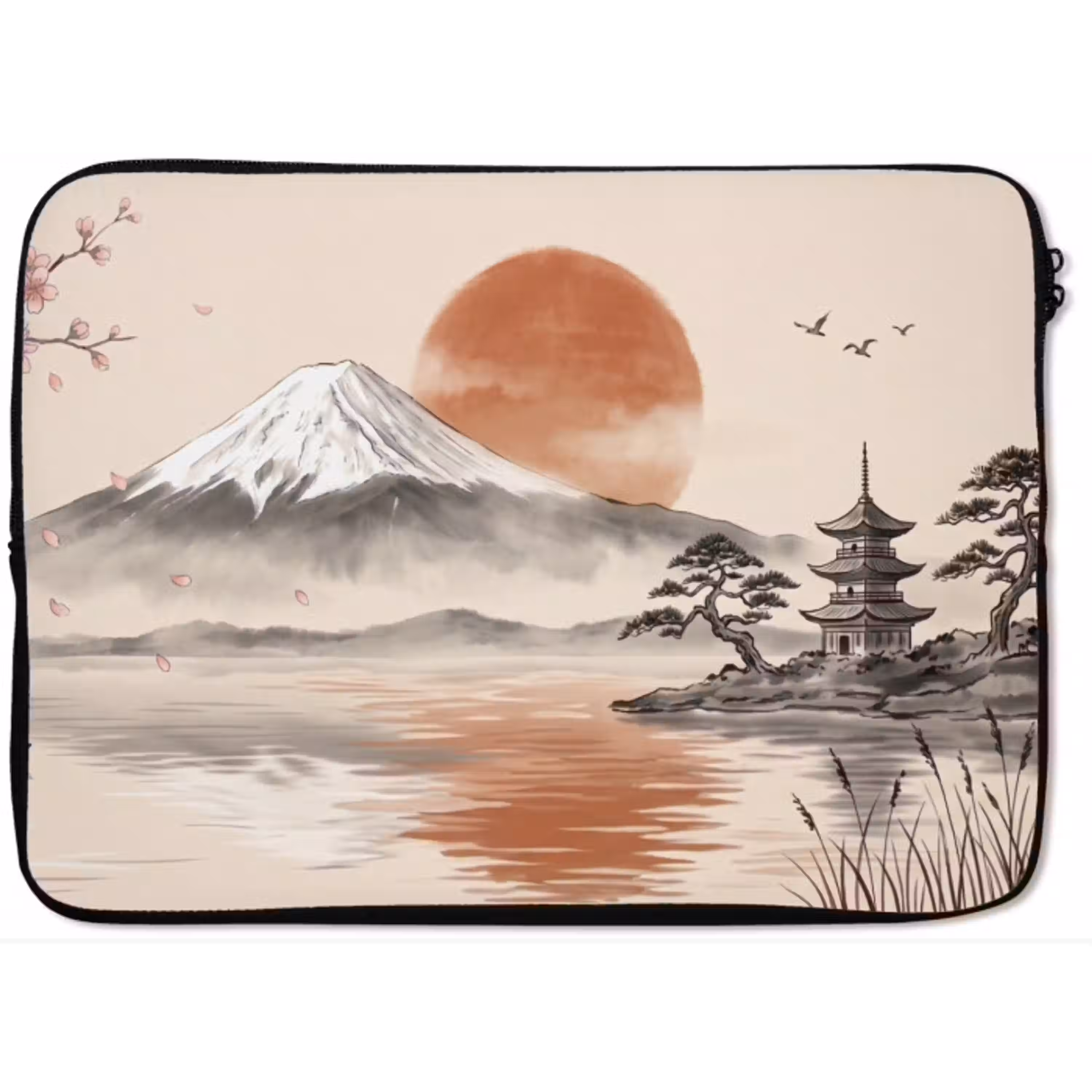 Bergtop - Meer - Bloesem laptophoes neopreen klein -zkaufland3dotto