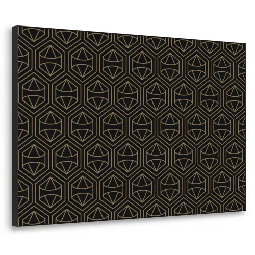 Goud - Zwart - Diamant Textielframe zwart klein 947 -3d