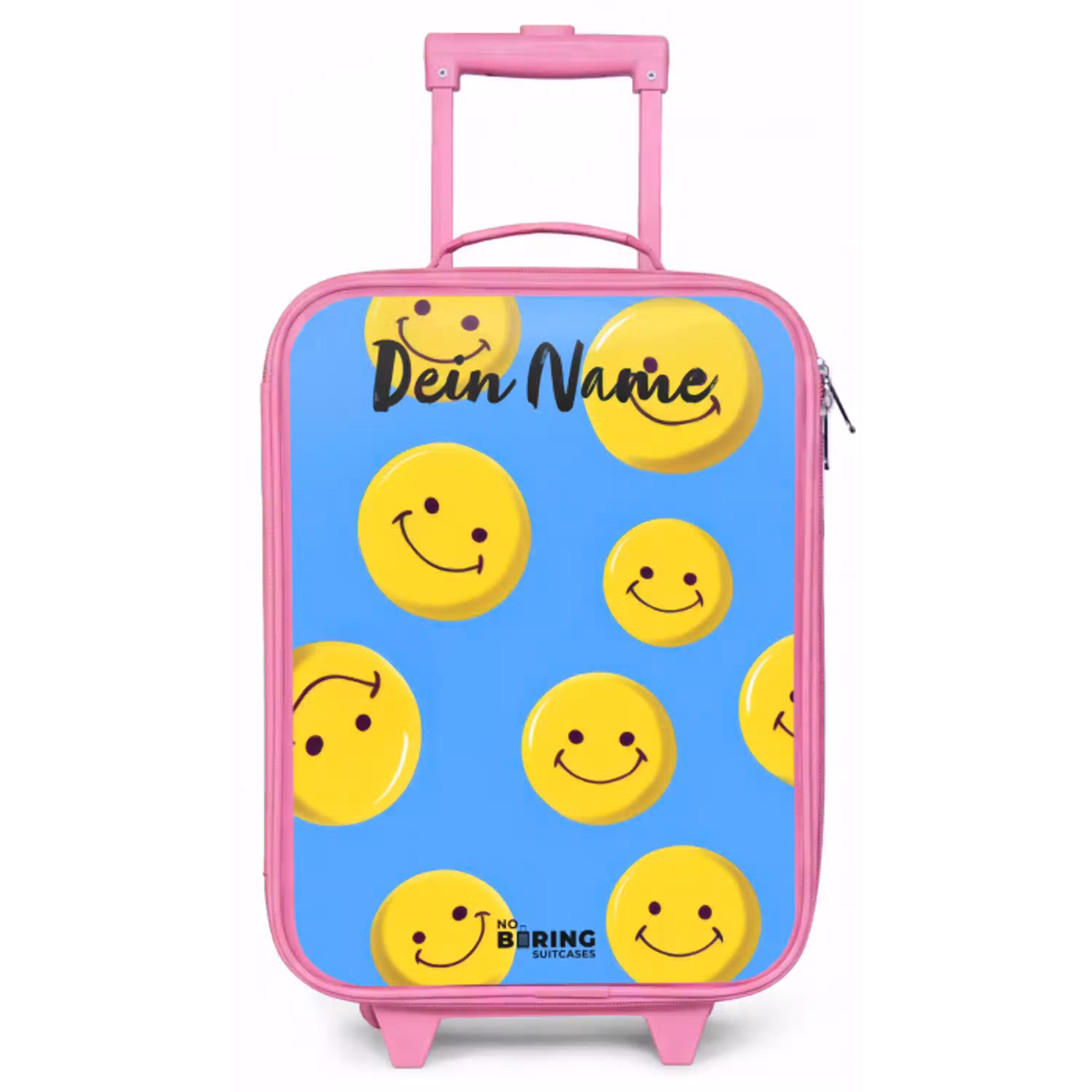 Vrolijke smileyregen Kinderkoffer - Roze klein -zz3dotto