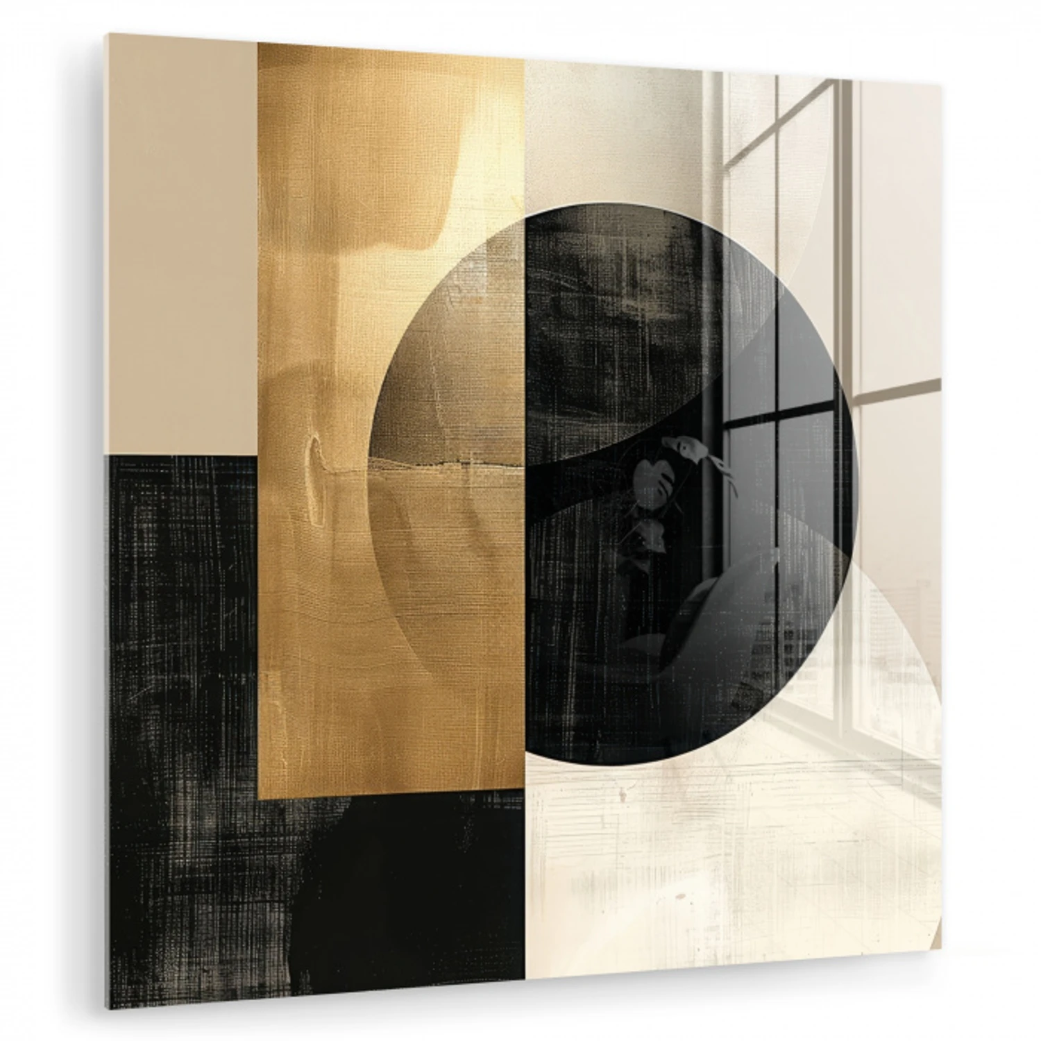 Abstract - Goud - Zwart - Kunst plexiglas 5mm klein -zzzproduct_nieuw