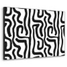 Modern - Lijnen - Zwart Textielframe zwart klein 947 -3d
