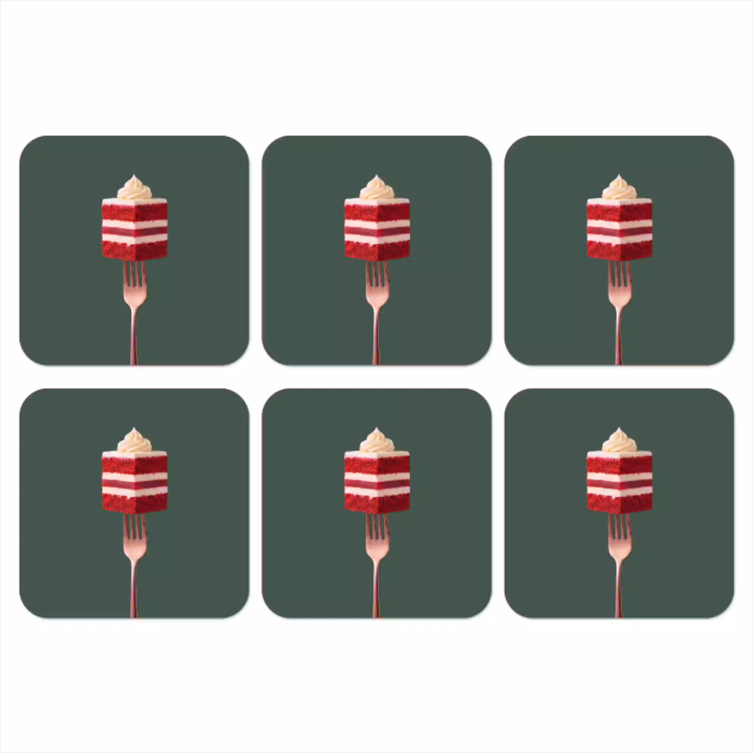 Cake - Vork - Rood onderzetter kurk middel -3d