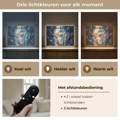 Dino - Jungle - Blauw Light Box met batterij (Wandlamp kind) middel -USP_lichtkleurNL