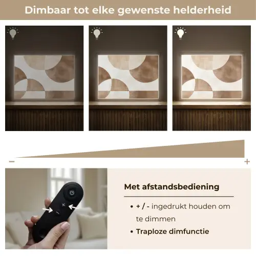 Snijdende cirkels - Overlappende vlakken Light Box met batterij (Wandlamp) middel -USP_dimbaarNL
