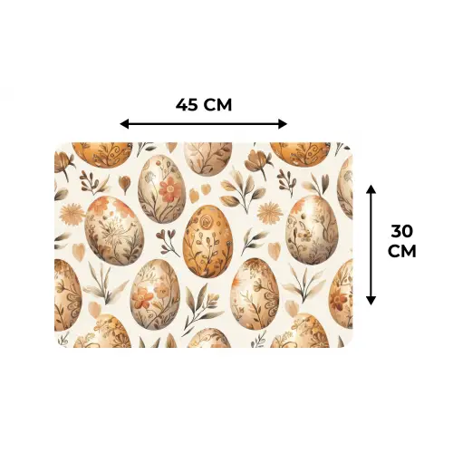 Paaseieren - Bruin - Bloemen Placemat vinyl groot -specs