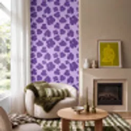 Hibiscus - Bloemen - Paars Behang Vinyl klein 1060 -sfeer2