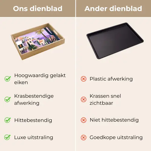 Huizen - Minimalistisch - Palmbomen - Kust Dienblad Rechthoek middel -USP_VergelijkingNL