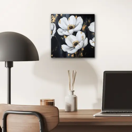 Bloemen - Wit - Abstract aluminium wit klein -sfeer5