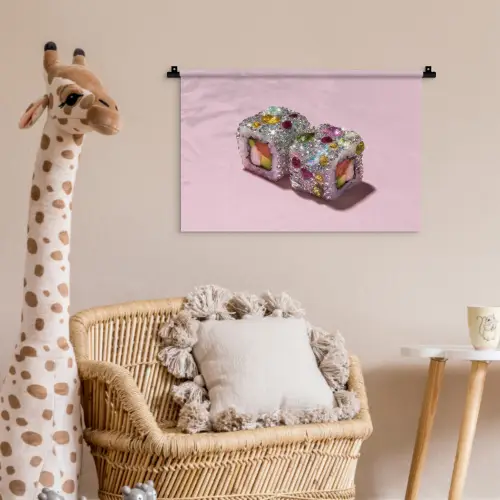 Sushi - Rolletjes - Steentjes - Kleurrijk Wandkleed katoen klein -wsfeer5_kind
