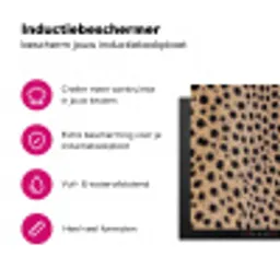 Vacht - Jachtluipaard - Zwart - Wit Inductie beschermer vinyl 3mm klein -wsfeer2_website