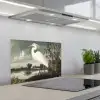 Reiger - Planten - Wolken - Wit keuken achterwand spatscherm klein -3d_schuin