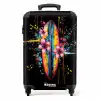 Kleurrijk surfbord met bloemen NBS - Handbagage koffer - Unisex middel -productfoto_recht