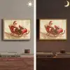Kerst - Slee - Kerstman Light Box met batterij (Wandlamp) middel -sfeer3