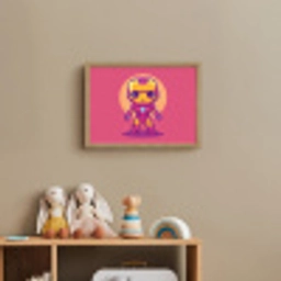 Superheld - Jongens - Rood - Paars Light Box met batterij (Wandlamp kind) middel -sfeer2_kind