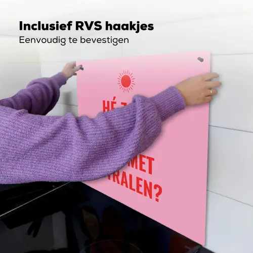 Roze - Zon - Quote Inductie beschemer met haakjes middel -ky-ophangen-nl
