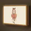 Paard - Galop - Bruin Light Box met batterij (Wandlamp kind) middel -z3d_website