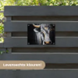 Stier - Hoorns - Snuit - Goud tuinposter los doek klein -sfeer3