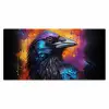 Vogel - Kraai - Graffiti - Zwart - Dieren Muismat XXL klein -3d_leeg