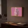 Softijs - Edelstenen - Roze - Hoorntje Light Box met batterij (Wandlamp) middel -sfeer1