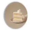 Vanilletaart - Cake - Romig Akoestische PET Vilt - Rond klein -3d