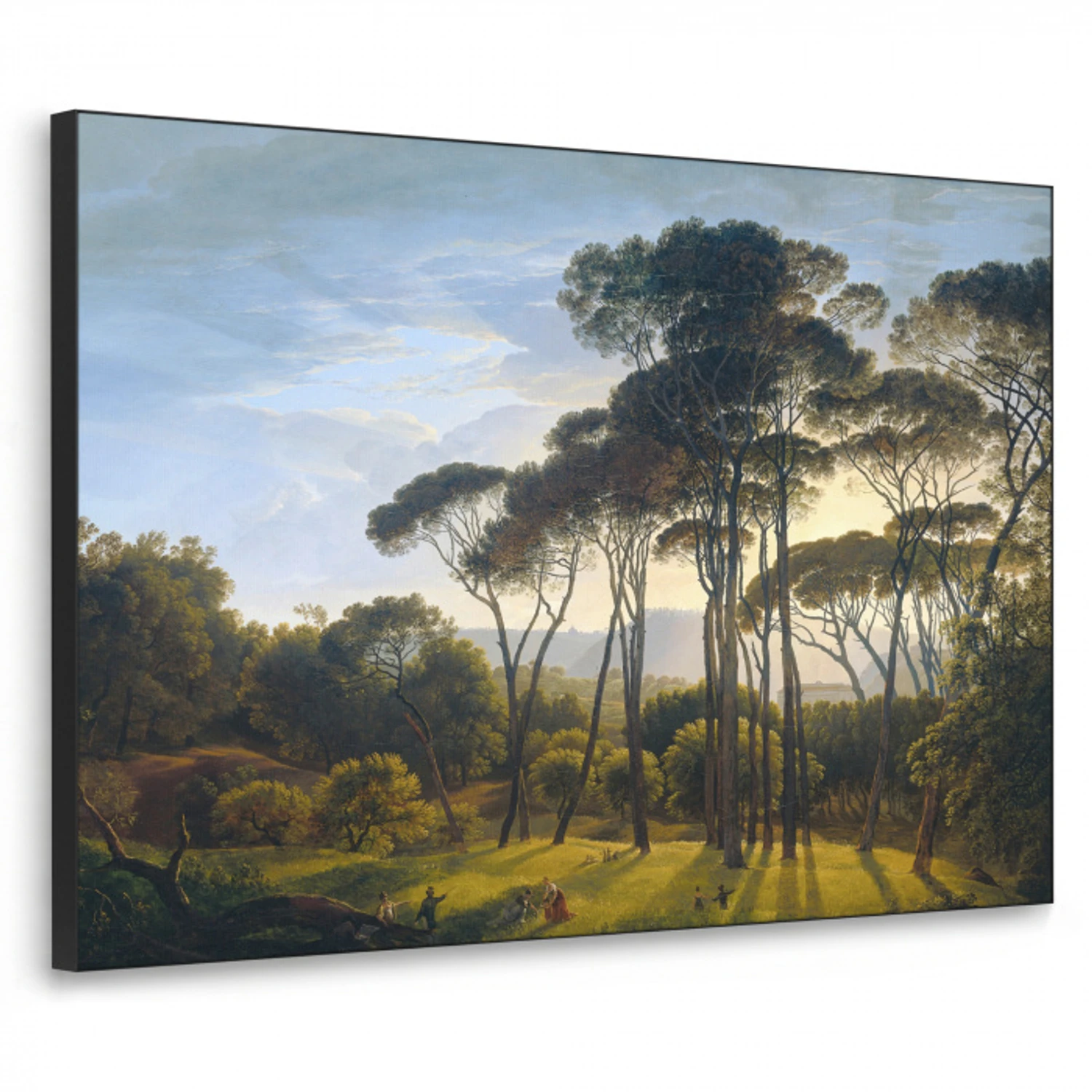 Italiaans landschap met parasoldennen - Kunst - Oude meesters Textielframe zwart klein -3d