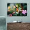 Roze bloemen - Vlinder - Zachte focus canvas 2cm klein -sfeer4