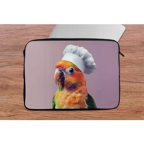 Papegaai - Koksmuts - Nieuwsgierig - Vogel laptophoes neopreen klein -tafel