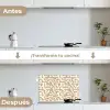 Modern - Abstract - Beige keuken achterwand spatscherm klein 900 -voor_na_ES