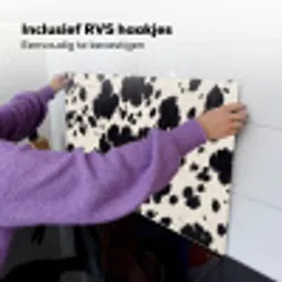 Patroon - Vacht - Zwart - Wit Inductie beschemer met haakjes klein -ky-ophangen-nl