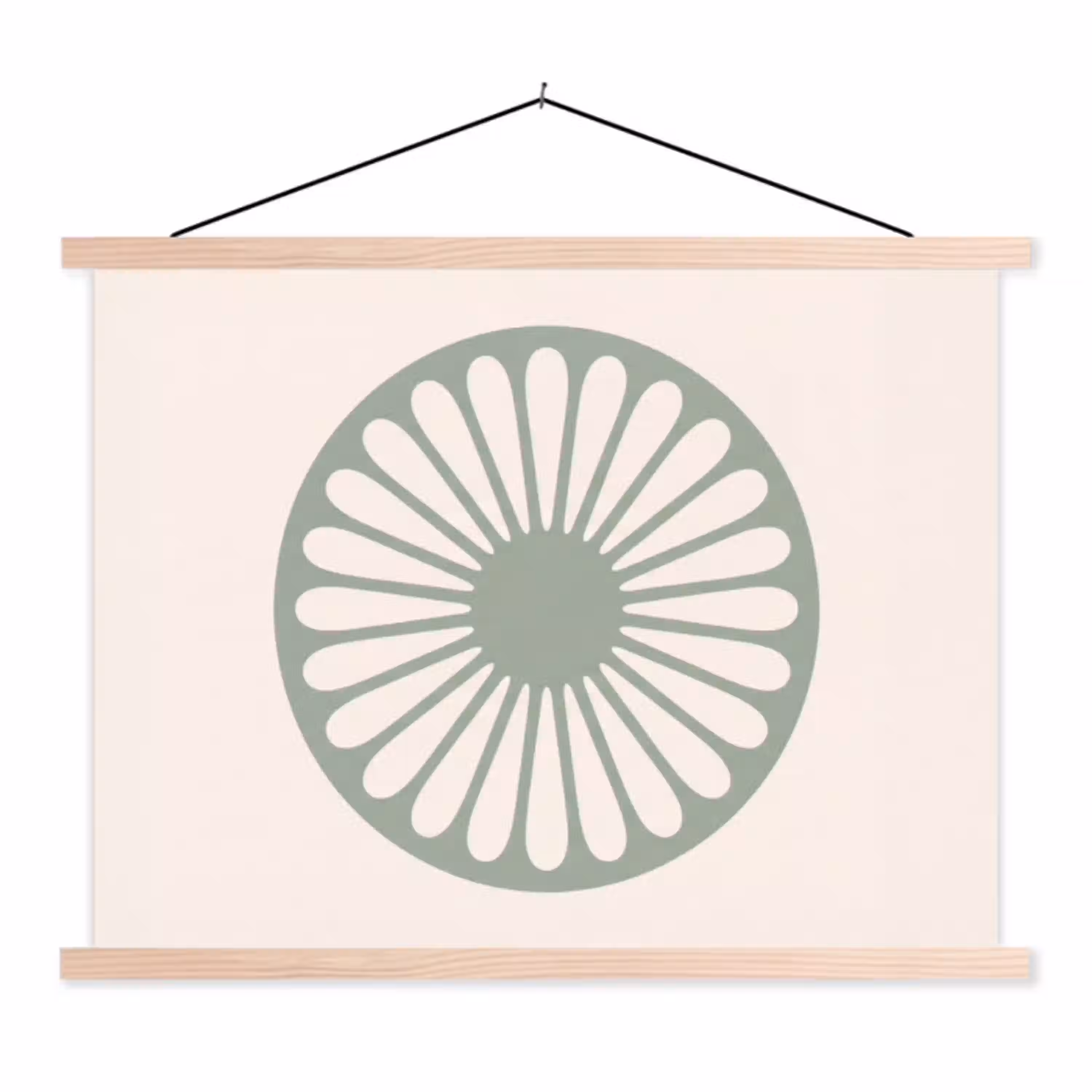 Abstract - Patroon - Radiaal - Modern - Groen textielposter latten blank klein -3d