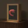 Garnaal - Rood - Dieren Light Box met kabel (Tafellamp) klein -z3d_website