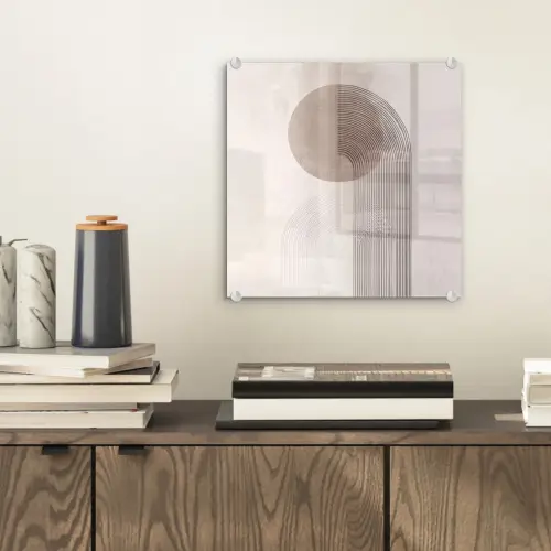 Minimalistisch - Cirkel - Lichtgrijs plexiglas 5mm klein -sfeer1